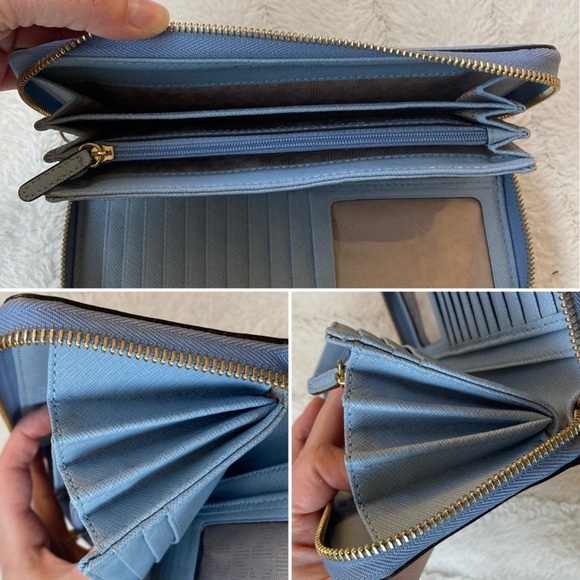 Michael Kors Large Blue Continental Wallet Customized Taylor Swift Patches - Picture 11 of 15